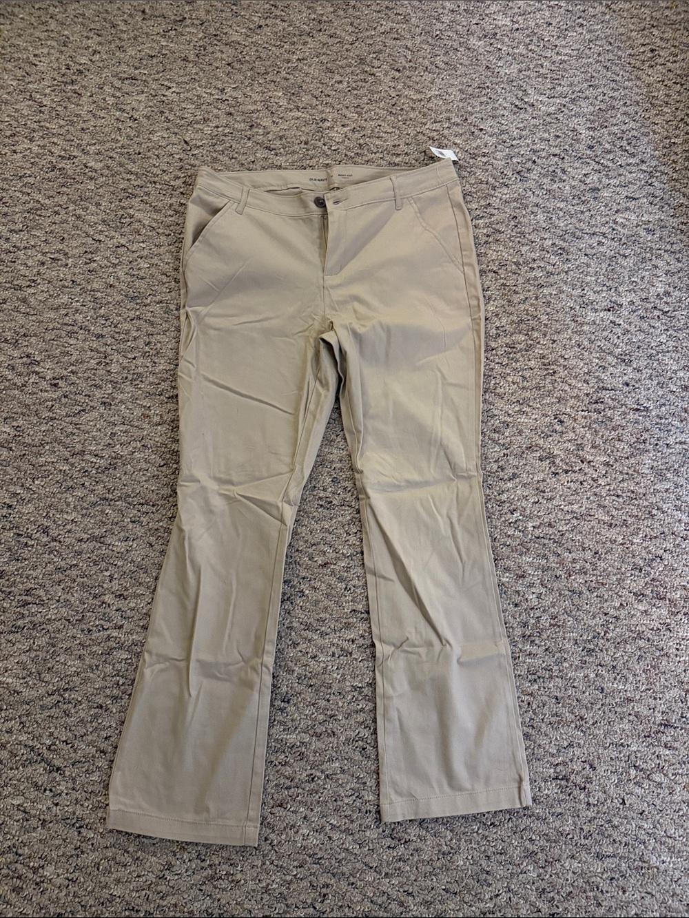 Womens Khaki Stretch Cotton Pants